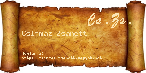 Csirmaz Zsanett névjegykártya